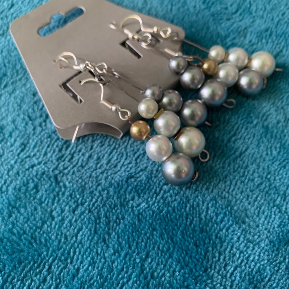 Handmade pear bead earrings set of 3